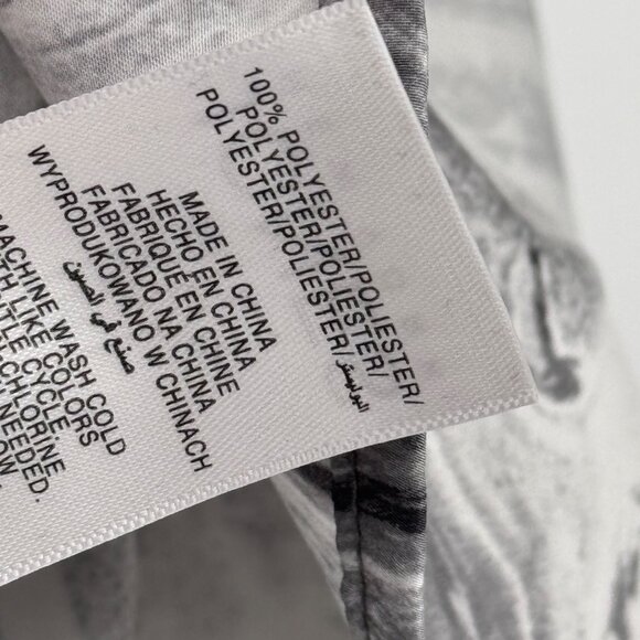 Jones New York Womens gray Marble Print Long roll tab Sleeve Blouse Size Large - Picture 4 of 12